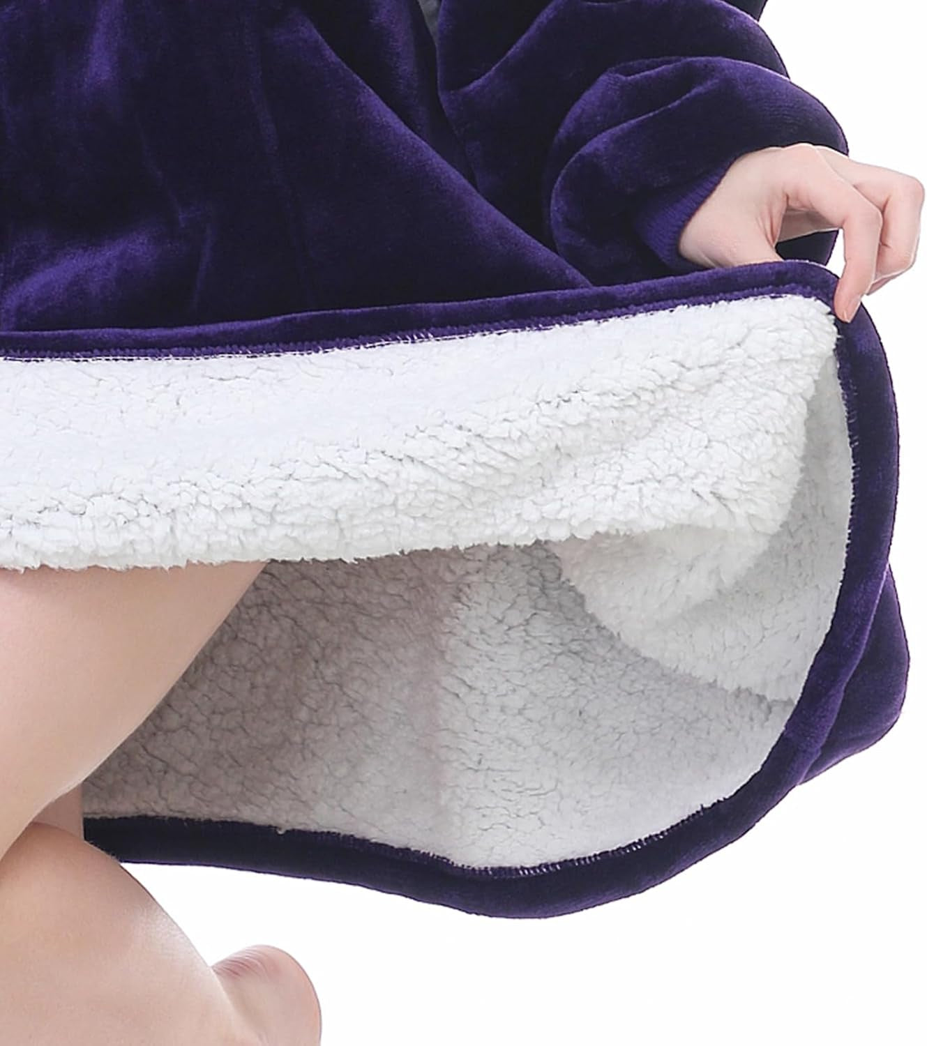 Oversized Wearable Blanket Hoodie - Cozy Sherpa Fleece Sweatshirt for Adults and Teens