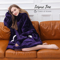 Oversized Wearable Blanket Hoodie - Cozy Sherpa Fleece Sweatshirt for Adults and Teens