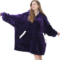 Oversized Wearable Blanket Hoodie - Cozy Sherpa Fleece Sweatshirt for Adults and Teens