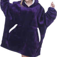 Oversized Wearable Blanket Hoodie - Cozy Sherpa Fleece Sweatshirt for Adults and Teens